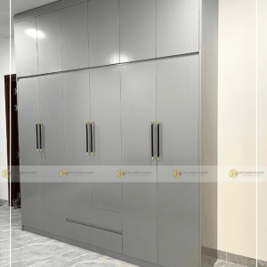 Tủ nhựa Ecoplast 6 cánh kịch trần màu xám ghi EC-TNEC45