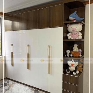Tủ nhựa Ecoplast 6 cánh 1 kệ kịch trần phối nâu trắng EC-TNEC31
