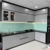 Tủ bếp nhựa Ecoplast cao cấp chữ L có ô lắp bếp từ âm EC-TBNL10