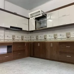 Tủ bếp nhựa Ecoplast chữ L cho biệt thự liền kề EC-TBNL15