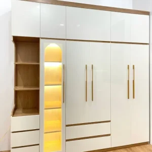 Tủ nhựa quần áo Ecoplast 5 cánh kịch trần 1 hốc có đèn LED EC-TNEC103