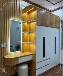 Tủ nhựa quần áo Ecoplast 4 cánh liền bàn trang điểm EC-AR36