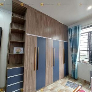 Tủ nhựa quần áo Ecoplast phối màu đen nâu âm tường EC-AR3