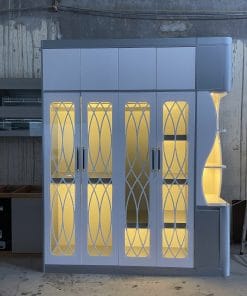 Tủ nhựa quần áo Ecoplast 4 cánh 1 kệ đèn LED EC-TNEC50