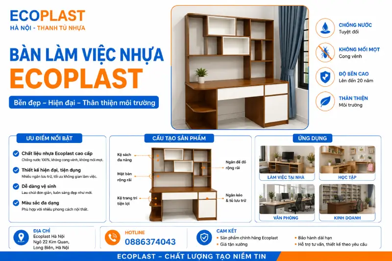 Bàn làm việc nhựa Ecoplast