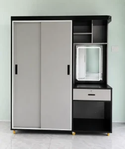 Bàn trang điểm nhựa Ecoplast liền tủ quần áo 2 cánh lùa EC-BTD05