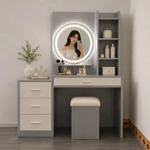 Bàn trang điểm nhựa Ecoplast màu ghi xám EC-BTD14