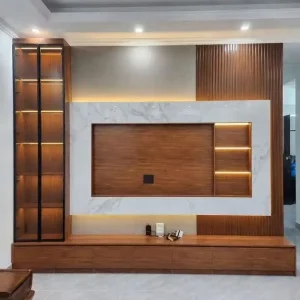 Kệ tivi nhựa Ecoplast có tủ kính 2 bên EC-KTV14