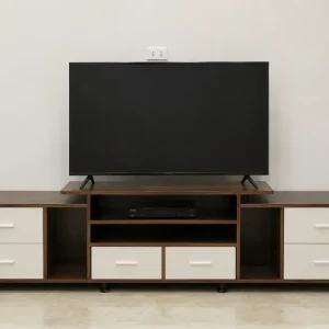 Kệ tivi nhựa giả gỗ Ecoplast đơn giản mà đẹp EC-KTV04