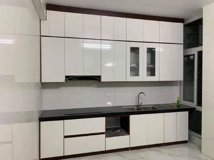 Tủ bếp nhựa Ecoplast chữ I cho chung cư nhỏ EC-TBNI05