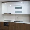 Tủ bếp nhựa Ecoplast chữ I có khoang lắp hút mùi EC-TBNI06