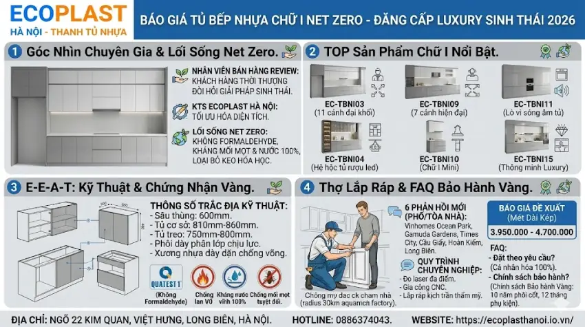 Tủ bếp nhựa chữ I