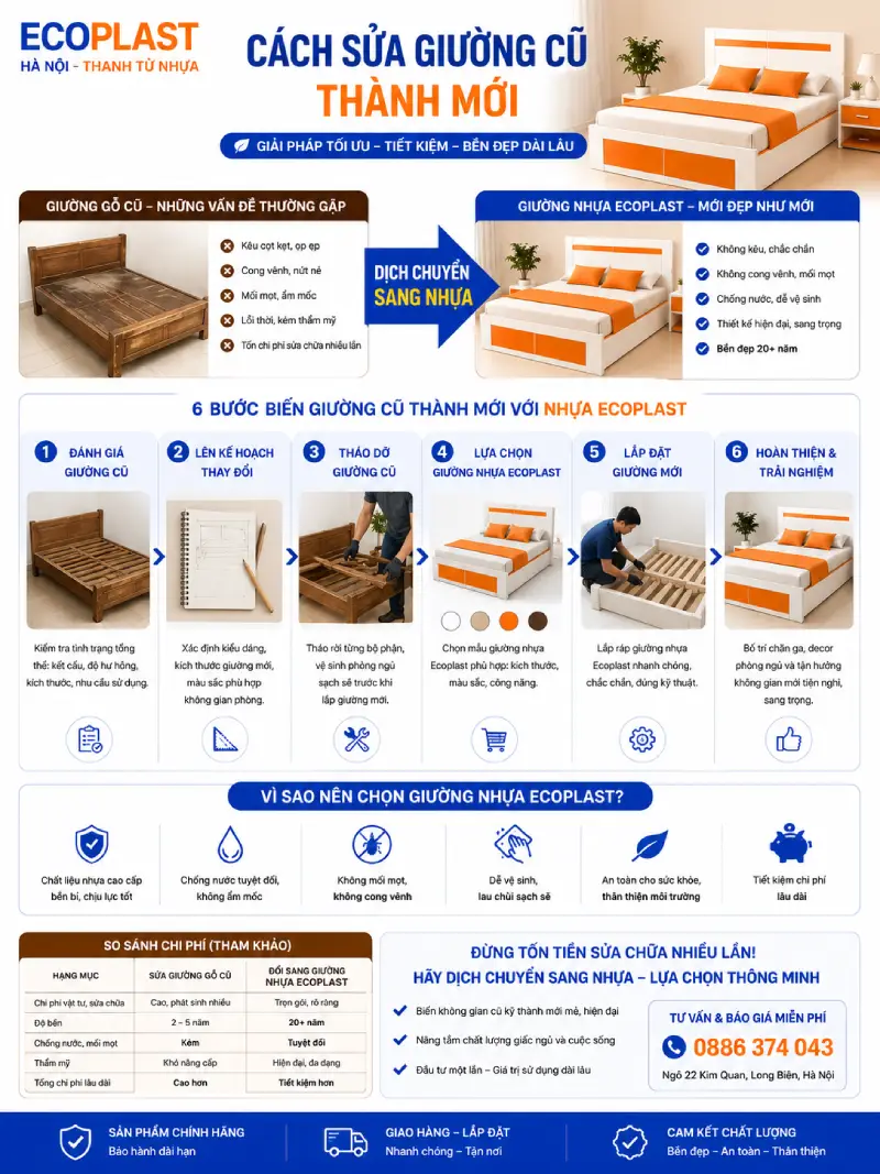 Cách sửa giường cũ thành mới