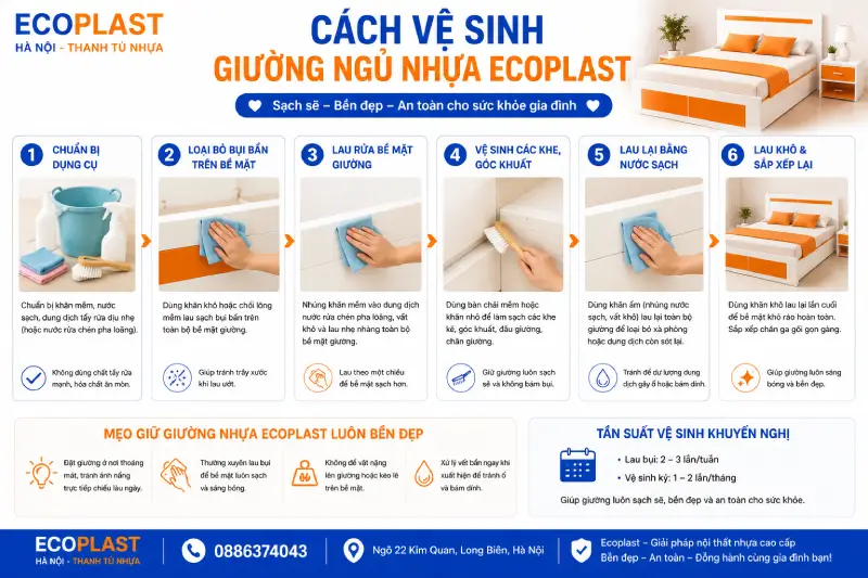 Cách vệ sinh giường ngủ nhựa Ecoplast