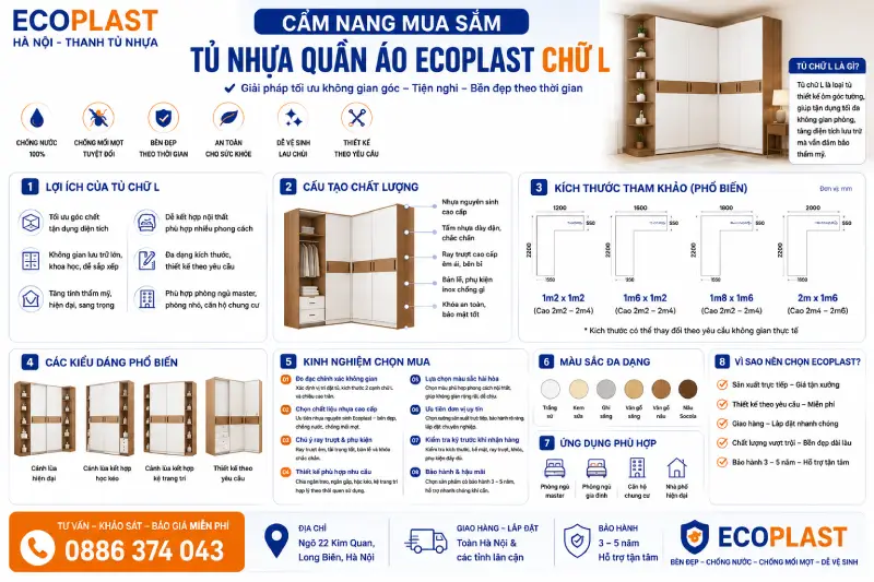 Cẩm nang mua sắm tủ nhựa quần áo Ecoplast chữ L
