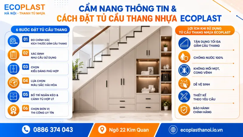 Cẩm nang thông tin & cách đặt Tủ cầu thang nhựa Ecoplast