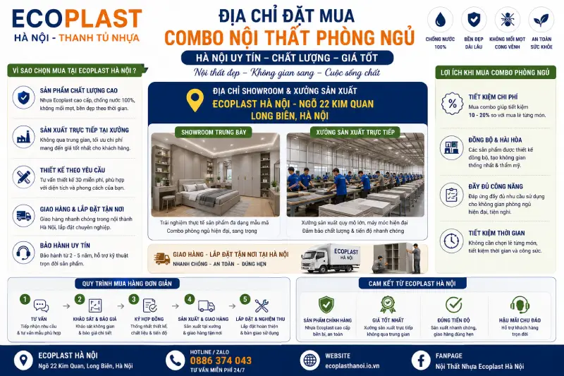 Địa chỉ đặt mua Combo nội thất phòng ngủ Hà Nội