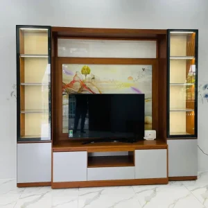 Kệ tivi nhựa Ecoplast 5 ô x tủ kính nhỏ gọn EC-KTV20
