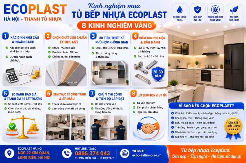 Kinh nghiệm đặt mua tủ bếp nhựa Ecoplast