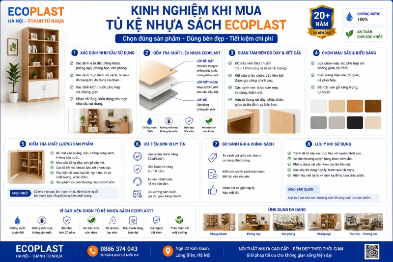 Kinh nghiệm khi mua tủ kệ nhựa sách Ecoplast