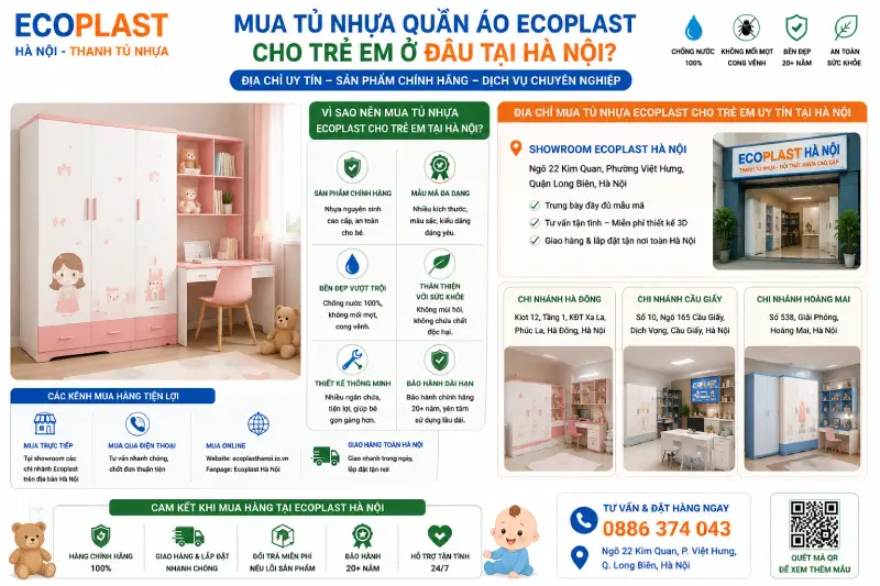 Mua tủ nhựa quần áo Ecoplast cho trẻ em ở đâu tại Hà Nội