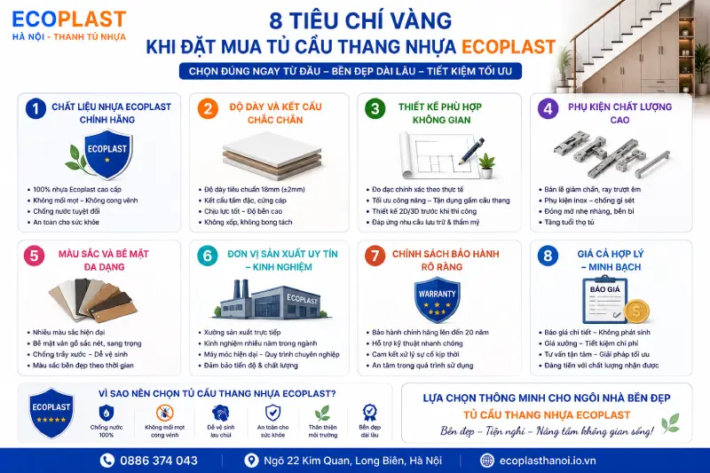Tiêu chí đặt mua tủ cầu thang nhựa Ecoplast