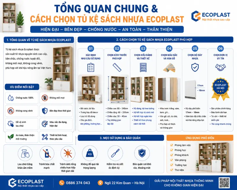 Tổng quan chung & cách chọn tủ kệ sách nhựa Ecoplast