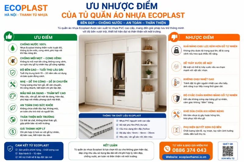 Ưu nhược điểm của tủ quần áo nhựa Ecoplast