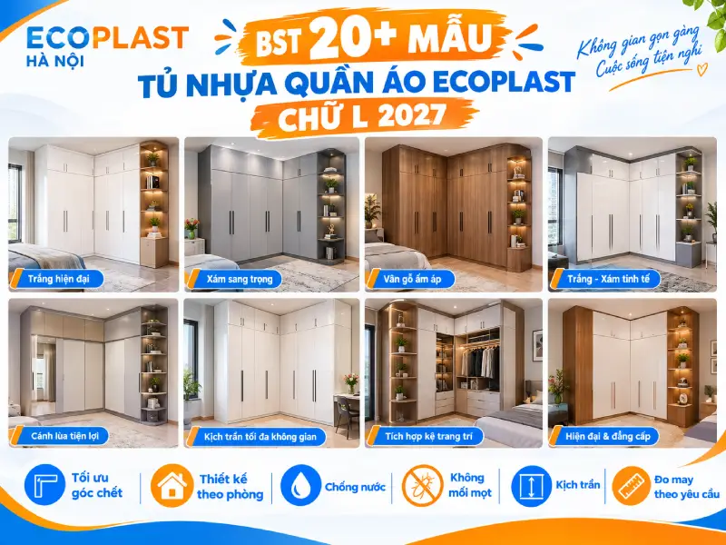 Tủ nhựa quần áo Ecoplast chữ L
